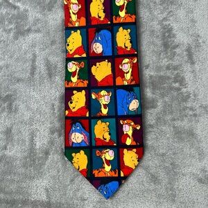 Vintage Disney Tie Winnie The Pooh And Friends Necktie Pooh Tigger Eeyore 1990's
